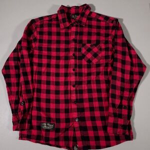 The Vermont Flannel Co Shirt Mens XXL Red Black Buffalo Plaid Organic Cotton USA